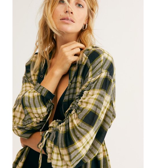 Free People Pacific Dawn Plaid Shirt. XL, M, S, XS - Picture 4 of 14